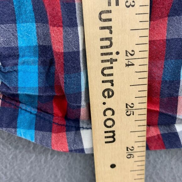 Kavu Button Down Shirt Mans Small Multicolor Plaid Short Sleeve Pockets Front - Picture 12 of 12